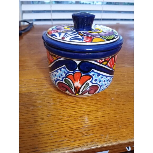 Serving Set~Chips & Dip/Appetizers/Toppings~Floral~Made In Mexico~Lead Free - Picture 11 of 14